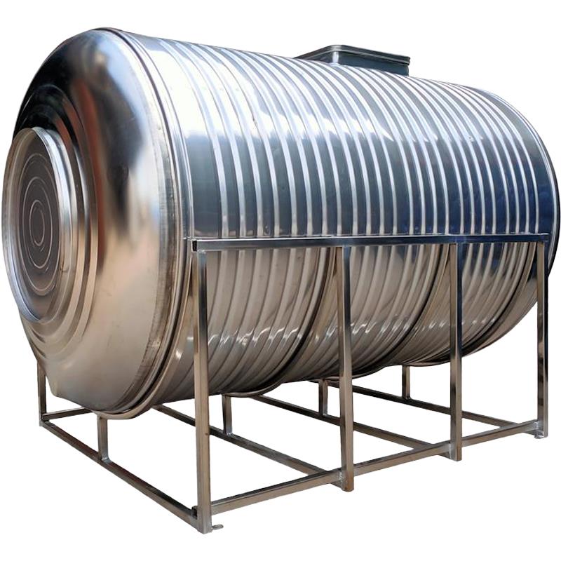 适用定制户外304不锈钢水塔带盖储水罐家用卧式储水桶水箱工地楼