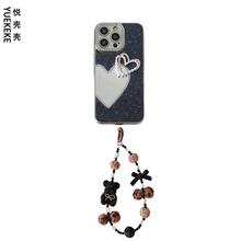 悦壳壳适用苹果15promax手机壳女款红色网红奢华镜子iPhone14新款高级感女生小众13保护套高端个性12玻璃带钻