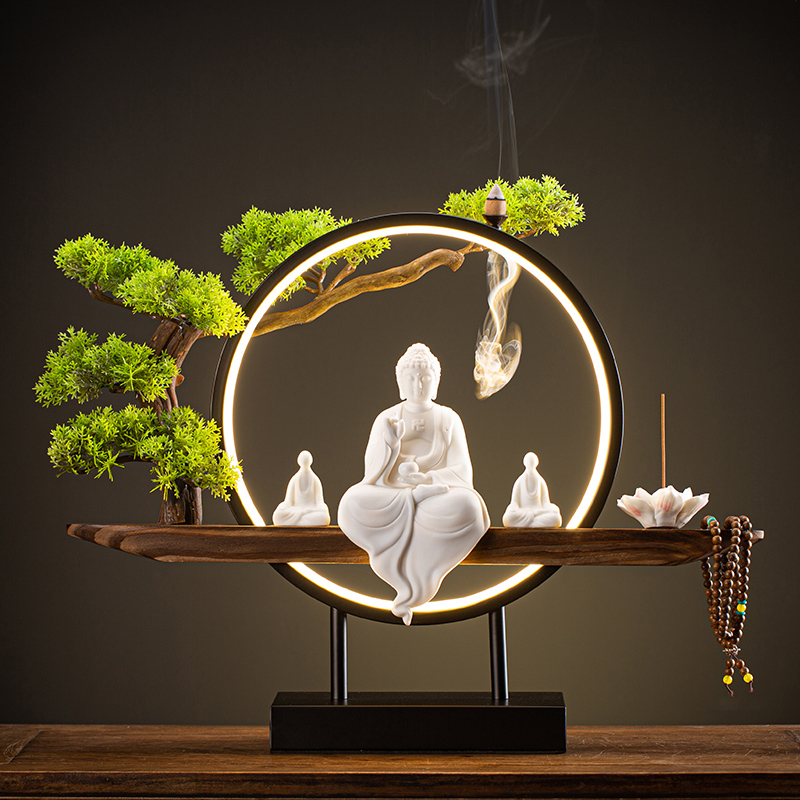 陶瓷释迦摩尼神像家居灯摆件装饰如来佛祖地藏王菩萨像观世音佛像