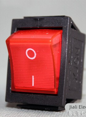 船型翘板开关KCD4电焊打磨电源按钮2档6脚16A250V红色带灯5祇包邮