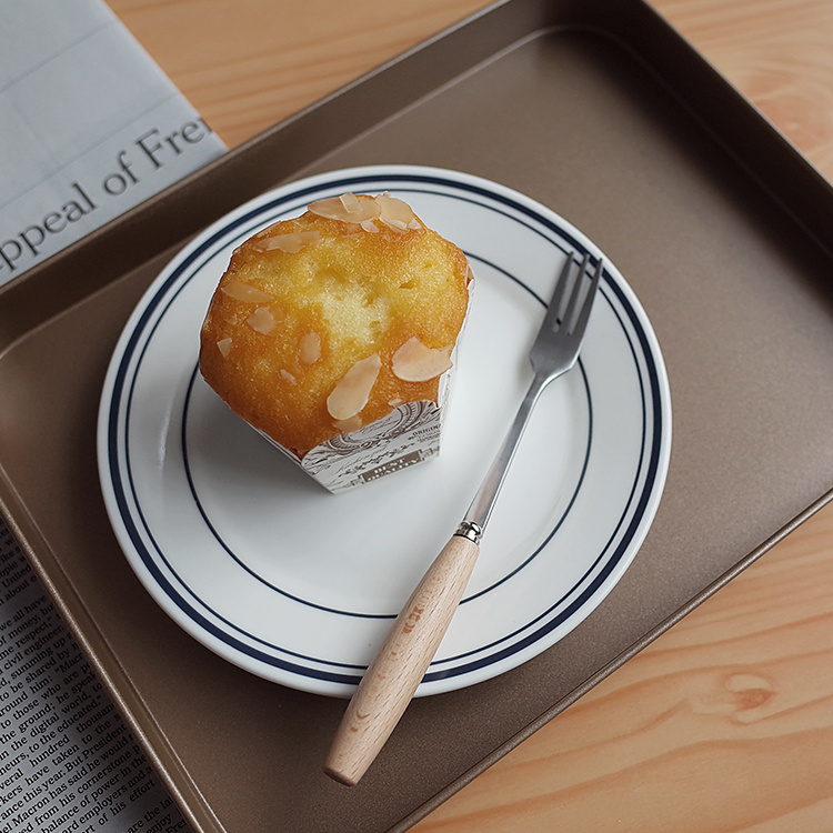朴简 ins北欧风线条陶瓷盘 西餐盘意面盘咖啡店蛋糕碟8011