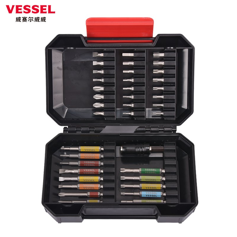 VESSEL威威38件批头套装日本进口十字电动螺丝刀风披头强磁加长