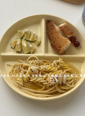 【清仓捡漏】ins简约陶瓷盘圆形三格餐盘减脂餐具水果早餐分格盘