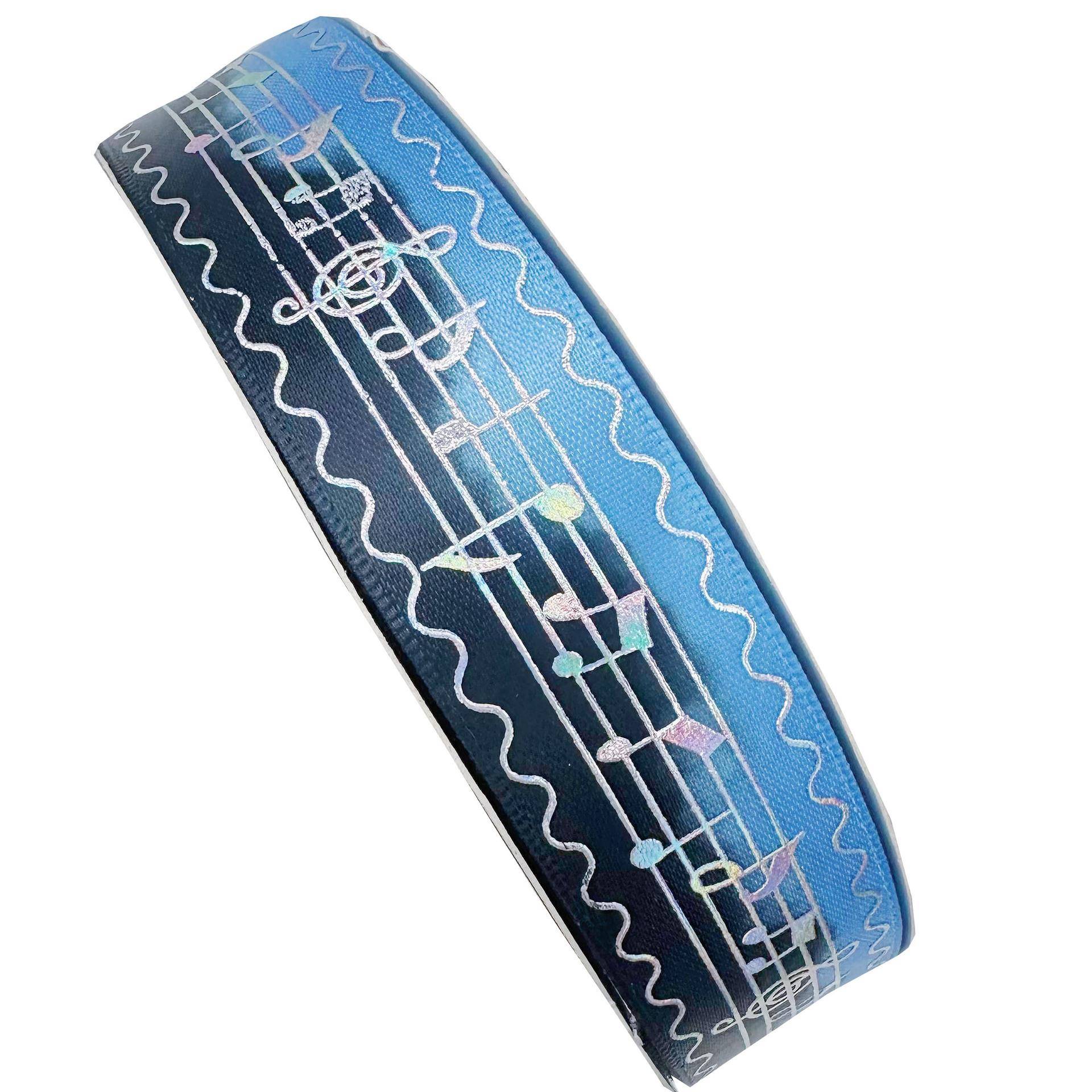 渐变色丝带烫银音符礼品礼盒包装饰品配件手工diy吧唧托织带2.5cm