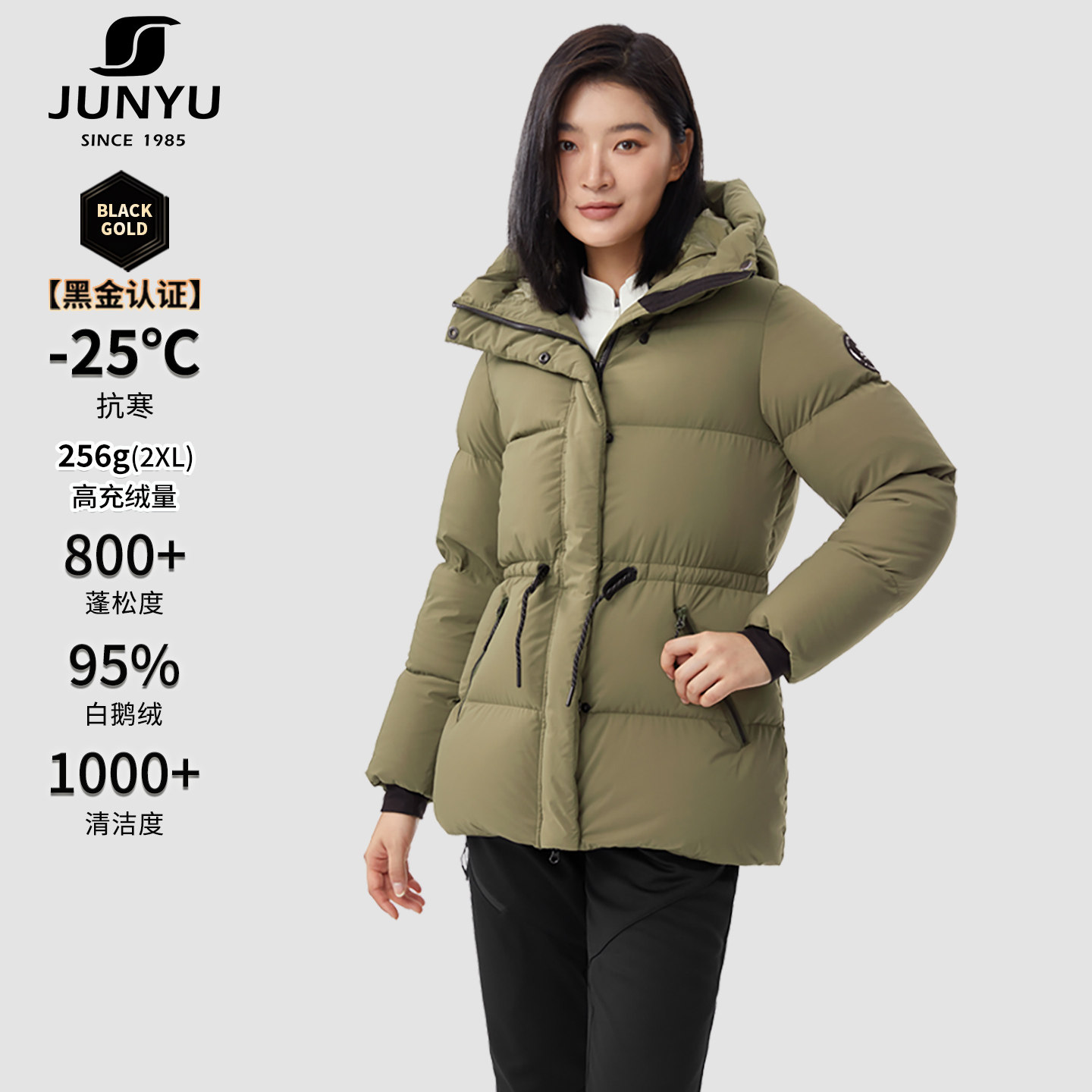 君羽800蓬鹅绒服女中长款秋冬加厚保暖连帽95绒鹅绒羽绒服女外套,女装/女士精品,羽绒服,淘宝优惠券,粉丝福利购,淘宝优惠卷