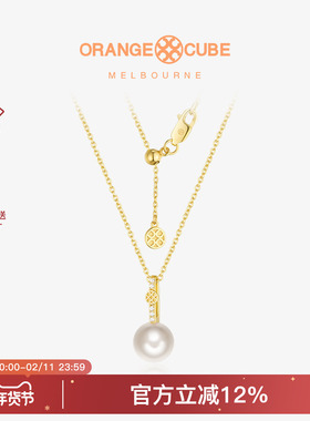 Orange Cube项链女款小灯泡项链合成珍珠毛衣链轻奢饰品锁骨颈链