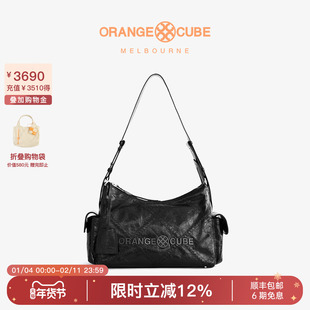 Orange Cube女包电车双袋包hobo包真皮牛皮休闲手提单肩斜挎包女