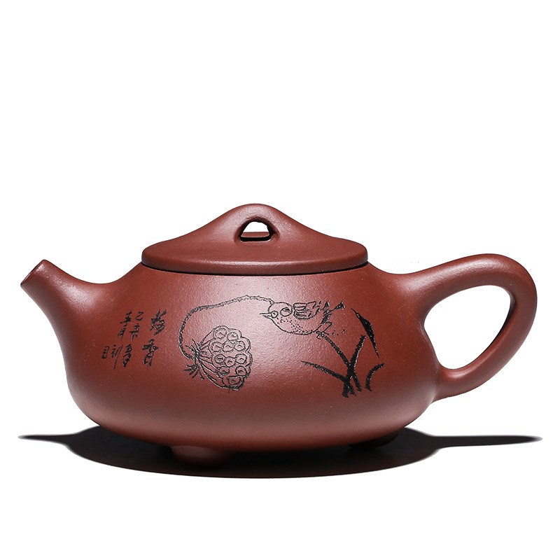 石瓢壶 宜兴丁蜀镇紫砂壶名B家全手工球孔出水茶壶一件代发
