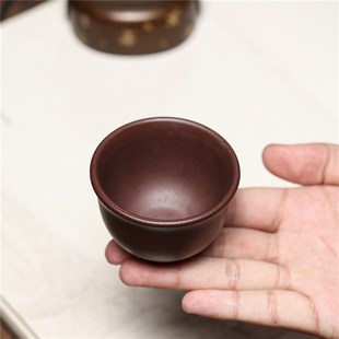 宜兴紫砂原矿石红品茗主人杯手C工礼品紫砂茶具一件代发