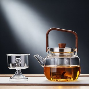 高硼硅玻璃提梁蒸汽煮茶壶花茶泡茶G烧水养生壶家用电陶炉煮茶器