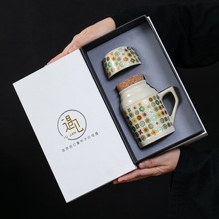 焖泡茶 怀旧陶瓷暖水壶创意复古汝窑水壶餐厅家用带盖咖啡壶X中式
