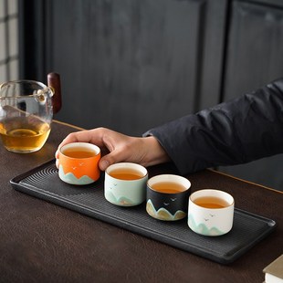 千里江山主人杯个人R单杯礼物礼盒套组 陶瓷窑变山水茶杯套装