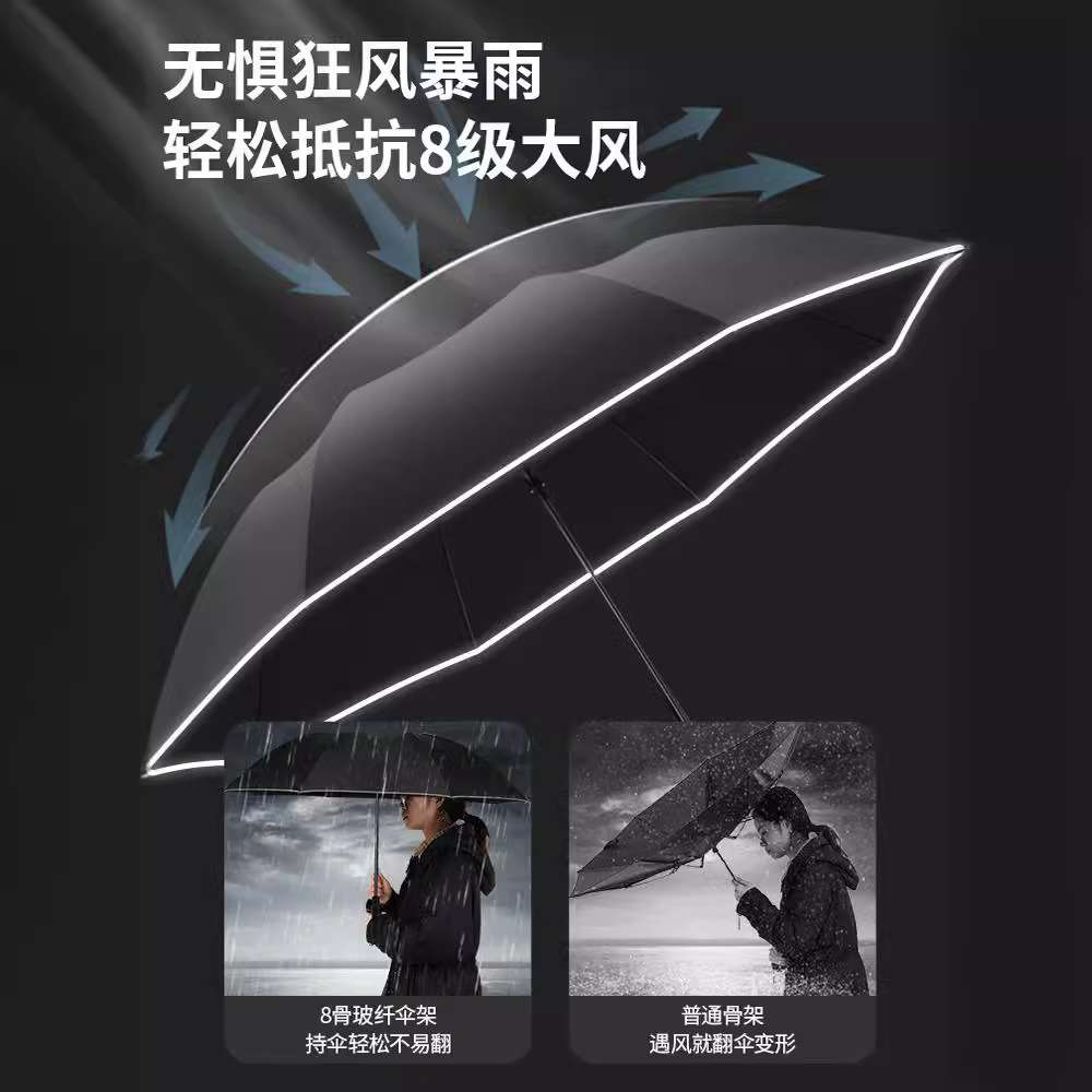 商务长柄雨伞男士加大加固加厚大号高档抗风暴雨男生双人自动黑色