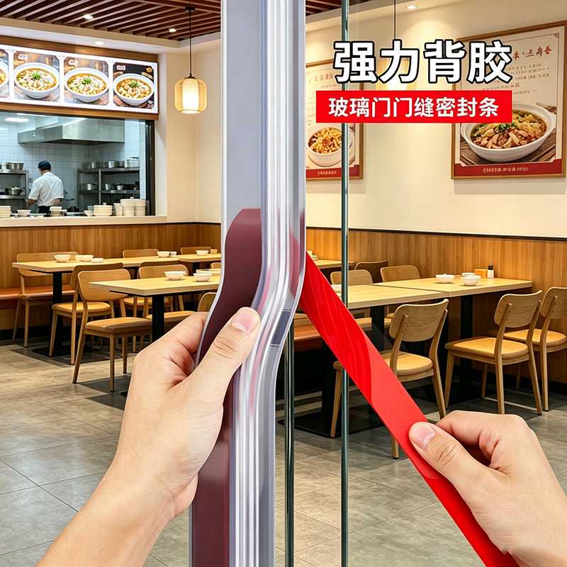 玻璃门密封条门缝防风门底挡板门下边挡风门窗商铺入户门密封胶条