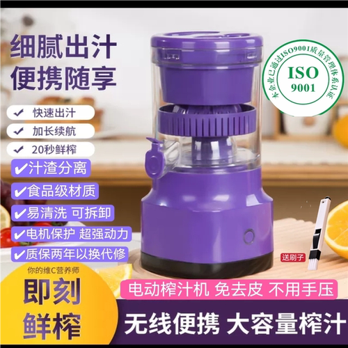 德国榨汁机汁渣分离果汁机便携式家用小型压榨器电动原汁橙汁