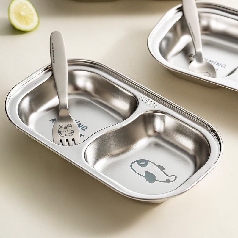 onlycook儿童餐盘304不锈钢宝宝辅食盘家用吃饭分格菜盘婴儿餐具,餐饮具,盘,淘宝优惠券,粉丝福利购,淘宝优惠卷