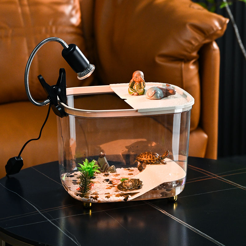 乌龟缸家用客厅小型龟缸小别墅饲养箱带晒台懒人养乌龟专用缸鱼缸