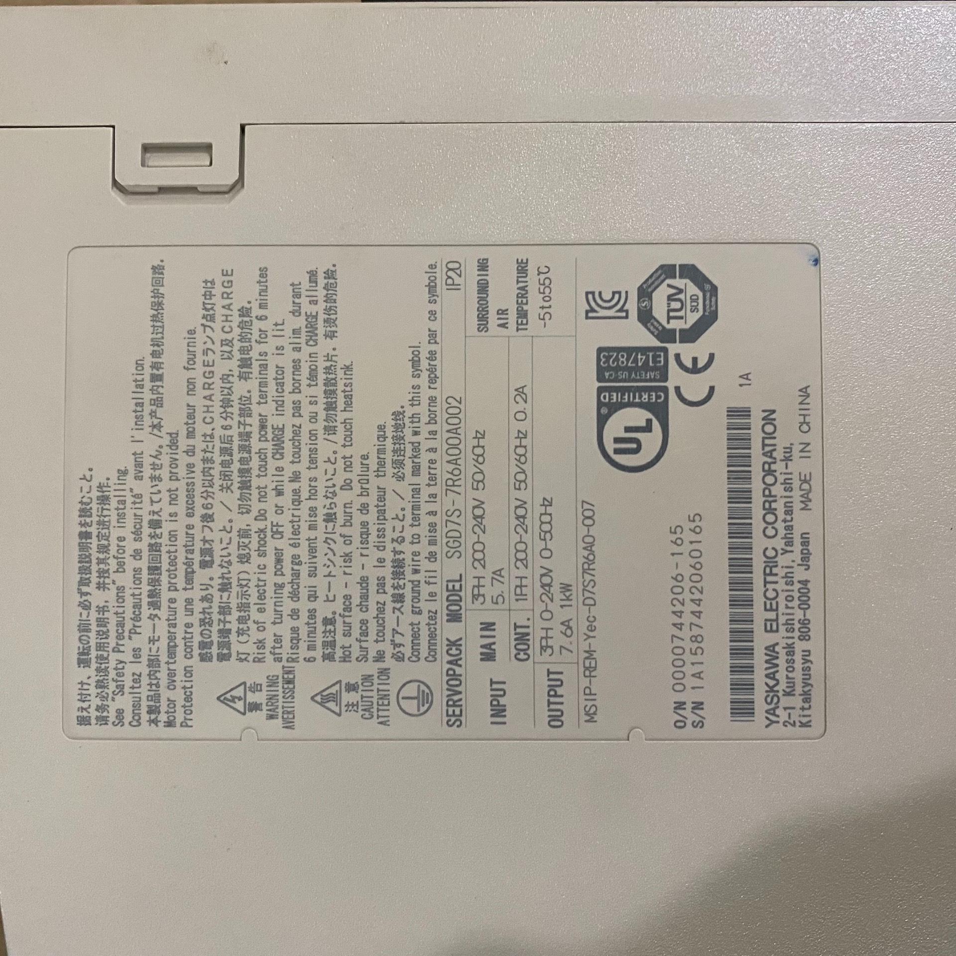 议~#YASKAWA/安川 安川七代SGD7S-7R6A00A0