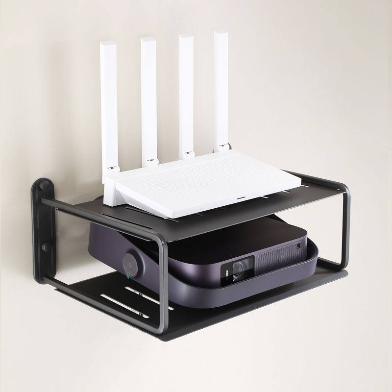 铝合金路由器放置托架机顶盒置物架投影仪壁挂墙上支架免打孔收纳