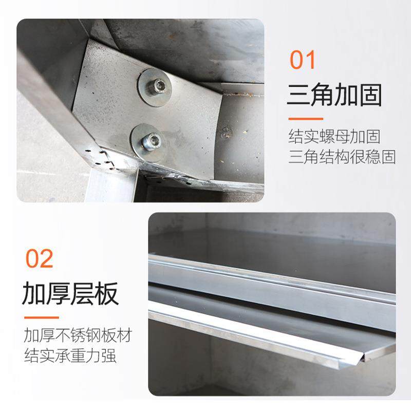 新款直销上掀门碗柜不锈钢加厚三门餐具碗筷储物柜学校餐厅厨房碗