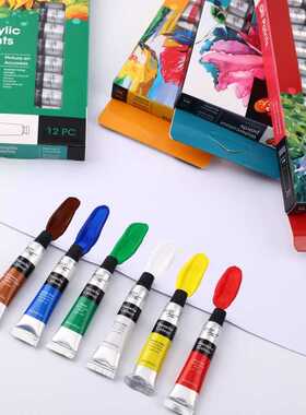 新款直销现货供应12色6ml油画丙烯水彩水粉颜料套装初学者DIY绘画