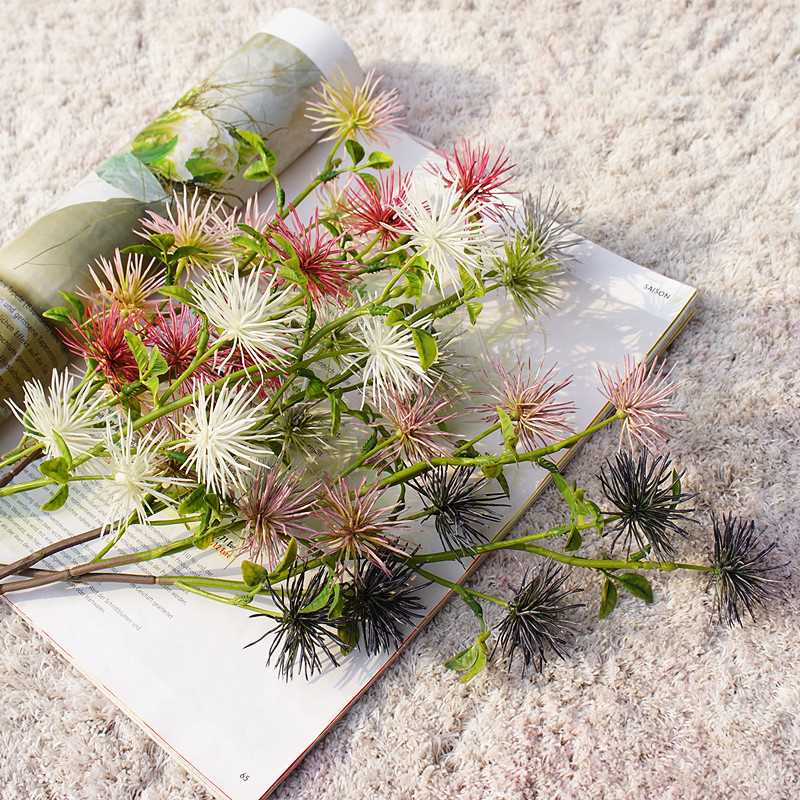 新款直销仿真花小芒花小单枝6朵小芒花假花塑料花家居摆件婚庆摄