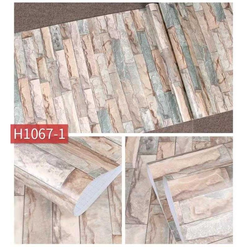 新款直销砖块木纹45cm宽pvc自粘 卧室客厅背景墙家具装饰墙纸wall,家装主材,仿古砖（包括文化石）,淘宝优惠券,粉丝福利购,淘宝优惠卷