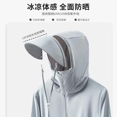 新款直销夏季防晒衣男款冰丝夏薄款专业防紫外线钓鱼服女透气皮肤