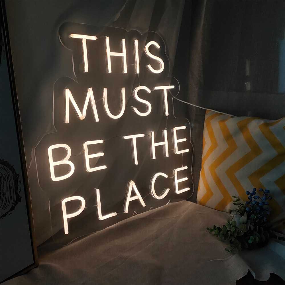 新款直销分体式霓虹灯THIS MUST BE THE PLACE字母装饰灯创意发光