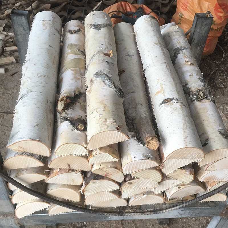 新款直销白桦树干装饰对剖半圆白桦木树干白桦树枯树枯木吧台造型