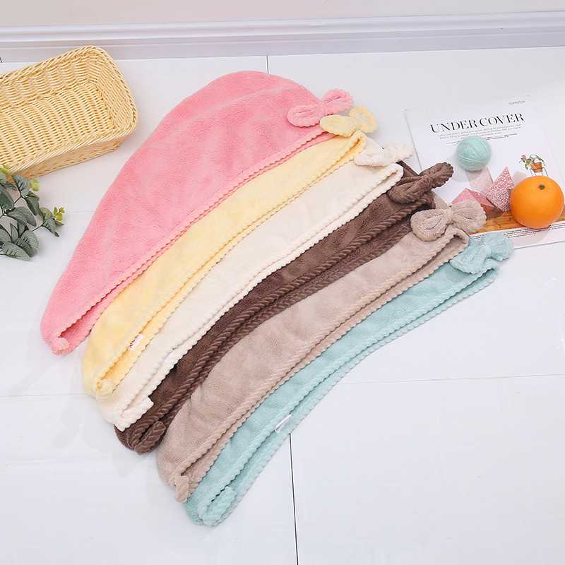 新款直销干发巾 包头巾女式珊瑚绒快速套头浴室吸水性好干发帽 韩