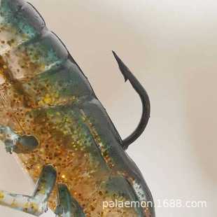 14g8cm每盒127 穿钩逼真小龙虾 新款 直销大钳龙虾红钳软饵路亚饵