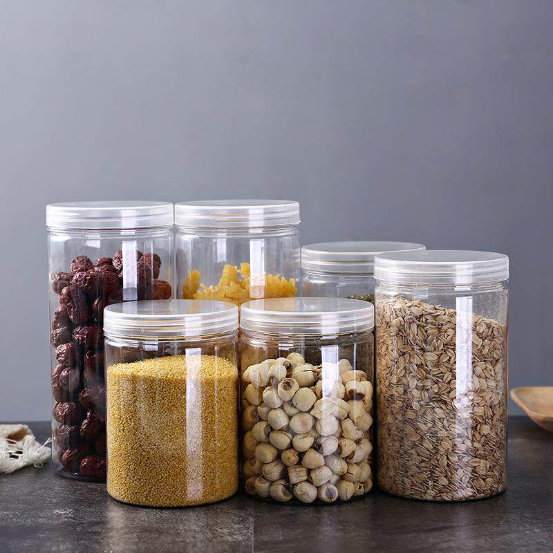 新款直销 6.5*14 塑料瓶PET塑料罐 透明食品级密封罐 400ml广口瓶