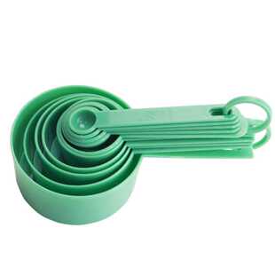 新款直销带刻度彩色10件套量杯量勺食品加厚出口款量匙套装烘焙工