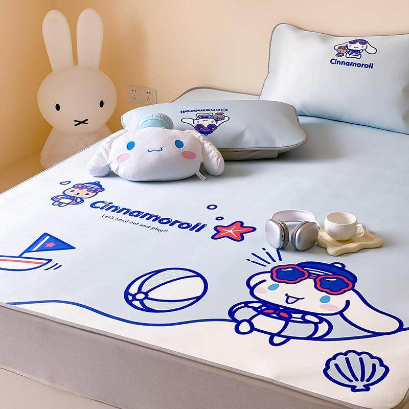 新款直销A类夏季卡通风冰丝凉席三件套可爱儿童款印花可水洗机洗