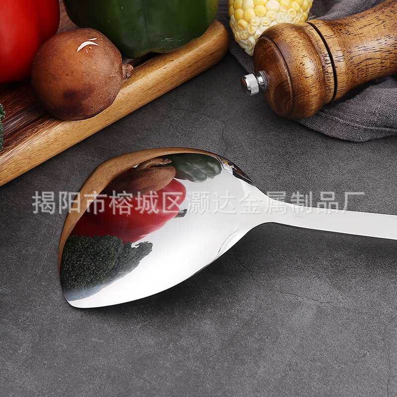 新款直销不锈钢厨具套装加厚家用炒菜锅铲大漏勺厨房漏铲烹饪汤勺