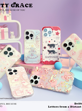 小猫系列原创双层IMD情侣iPhone17promax新款手机壳适用苹果16pro高级感14全包防摔15硅胶保护套ins硅胶外壳