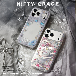 好梦可爱新款 手绘治愈iPhone17鎏金双层IMD原创苹果17promax透明适用16pm全包防摔高级感手机壳情侣保护套
