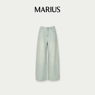 MARIUS 水洗工藝牛仔褲 極簡純色直筒牛仔褲 鹽汽水