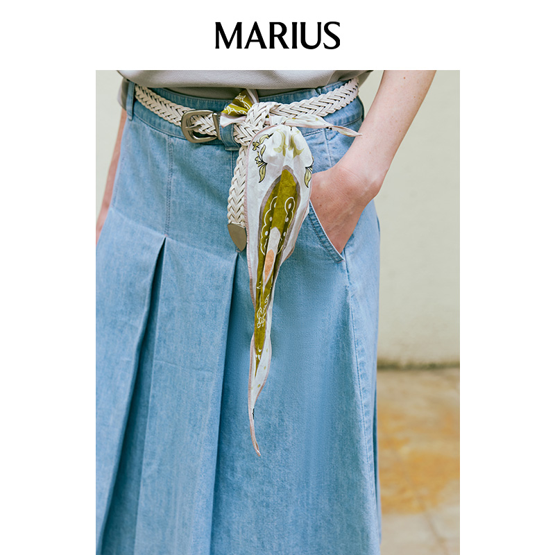 MARIUS生命之树系列复古美学天然纤维氛围感春夏花草腰果小方巾