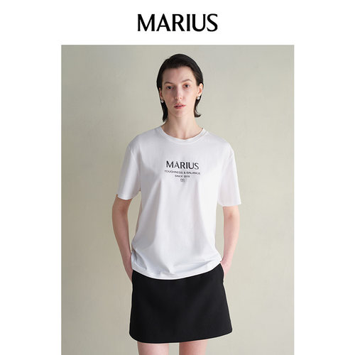 MARIUS秀场T印花短袖T恤