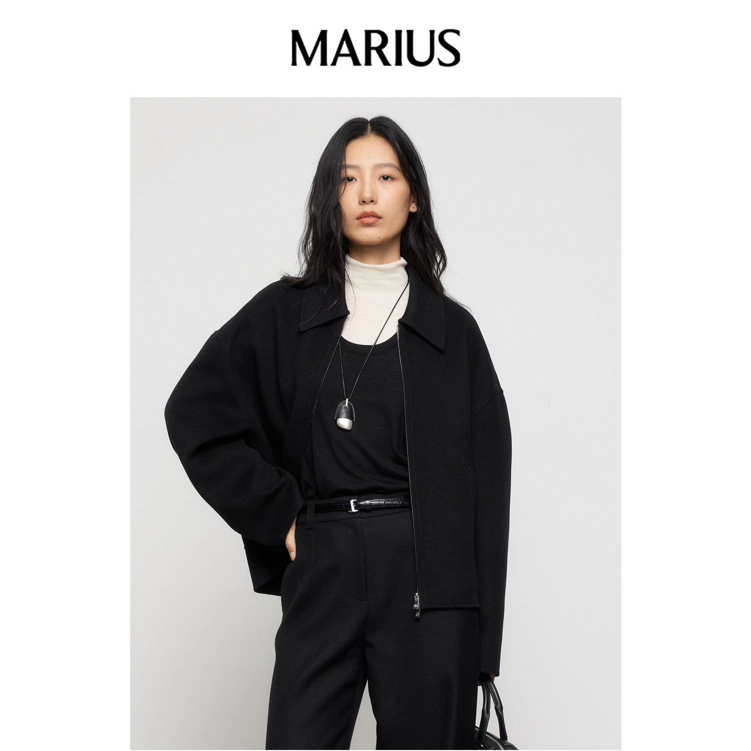 MARIUS"Emate通勤系列"小豆蔻美利奴羊毛双面呢翻领夹克马甲小A裙,女装/女士精品,毛呢外套,淘宝优惠券,粉丝福利购,淘宝优惠卷