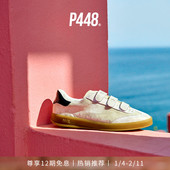 P448 休闲鞋 MONZA 女士绒面革魔术贴复古德训鞋