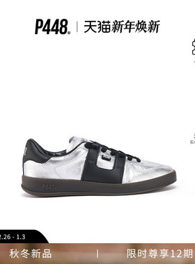 P448 MONZA女款黑银撞色Logo尾标休闲运动鞋板鞋 秋冬新品