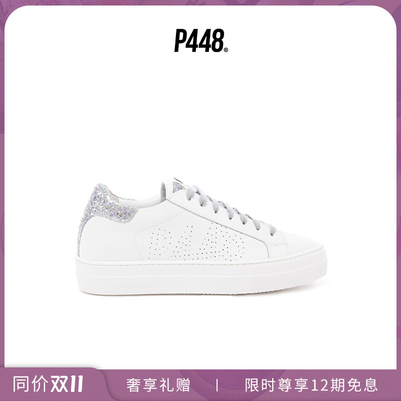 P448 THEA 女士闪粉鞋舌鞋尾厚底运动休闲鞋板鞋