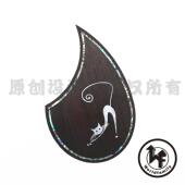 狐狸比翼护花鸟民谣木吉他护DMI板鸳鸯瑰镶玫真贝壳雕装 饰板百合