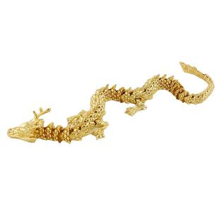 黄铜05金龙神龙可活动国龙肖龙居中家办公桌摆件解压手生件工把艺