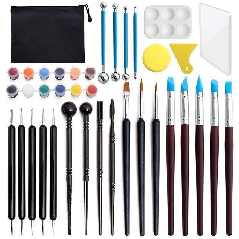 陶工具38套件装石塑JXN粘土雕刻刀颜料画刷搓泥艺丸板棒点钻笔,文具电教/文化用品/商务用品,其它,淘宝优惠券,粉丝福利购,淘宝优惠卷