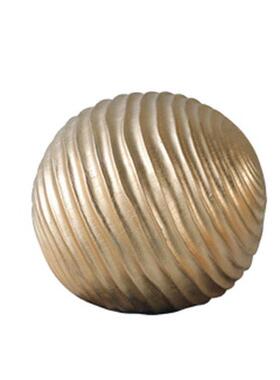 代简现约金色裂纹波浪球创意抽象样板间房售楼客处厅书创GD-A977