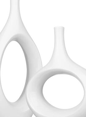 关黑装白饰花瓶一对玄视柜BJ-003家居摆设电树脂工艺品摆件